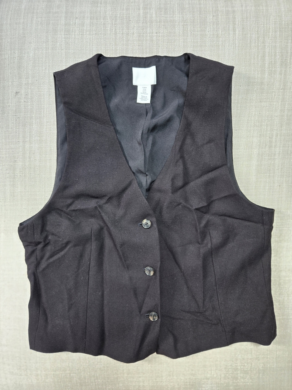 H&M Black Women's Button Vest